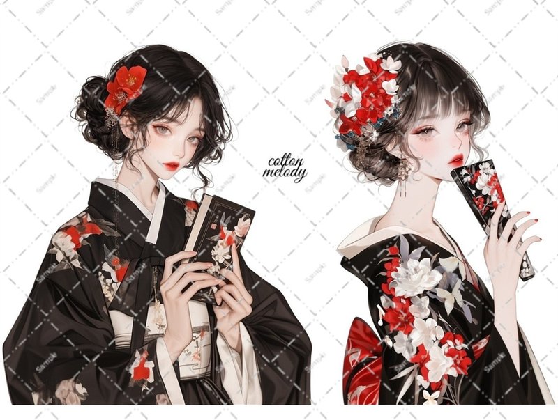 original sticker no.6316 人物ステッカー オリジナルステッカー 人物ステッカー 女の子ステッカー オリジナル人物ステッカー - 貼紙 - 紙 