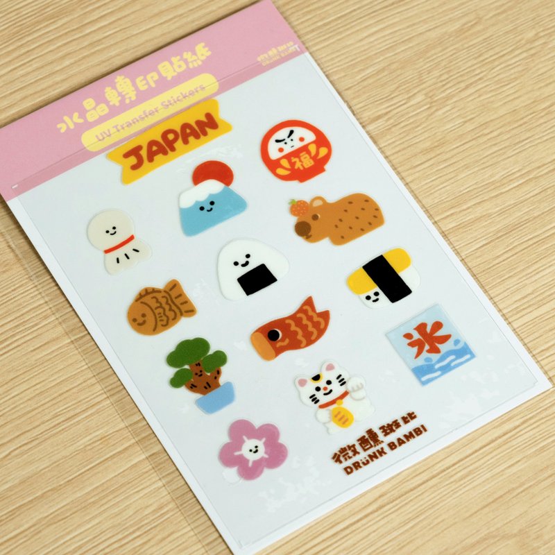 Crystal transfer sticker Japanese style - Stickers - Waterproof Material Multicolor