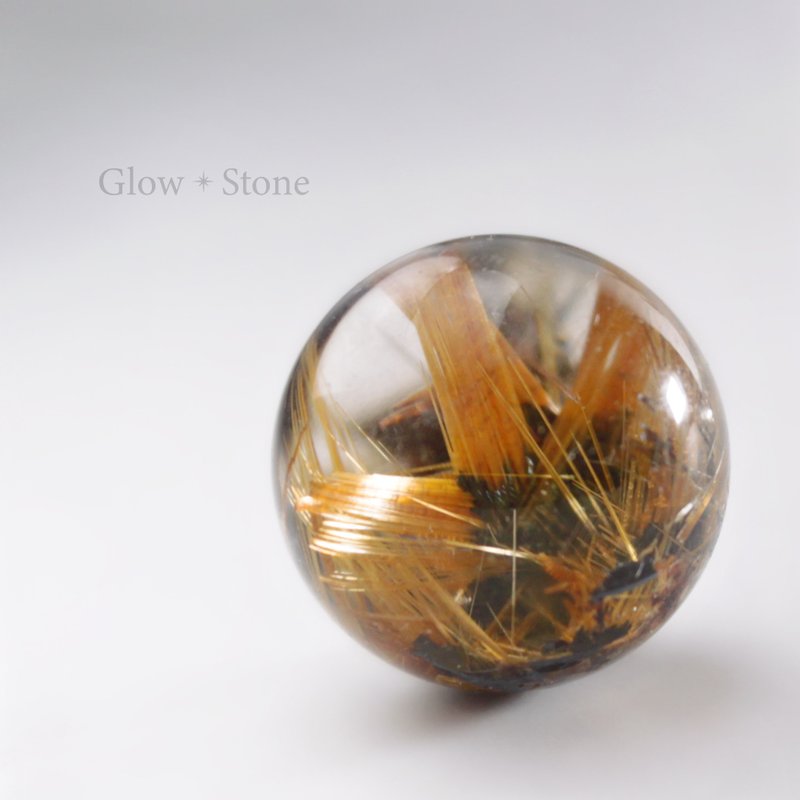 赤鐵礦共生星形金鈦 單珠 - 項鍊 - 水晶 金色