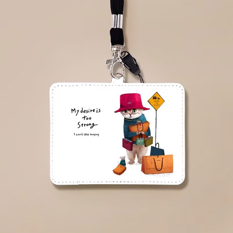 Pass holder/The cat having material desires - ที่ใส่บัตรคล้องคอ - หนังเทียม ขาว