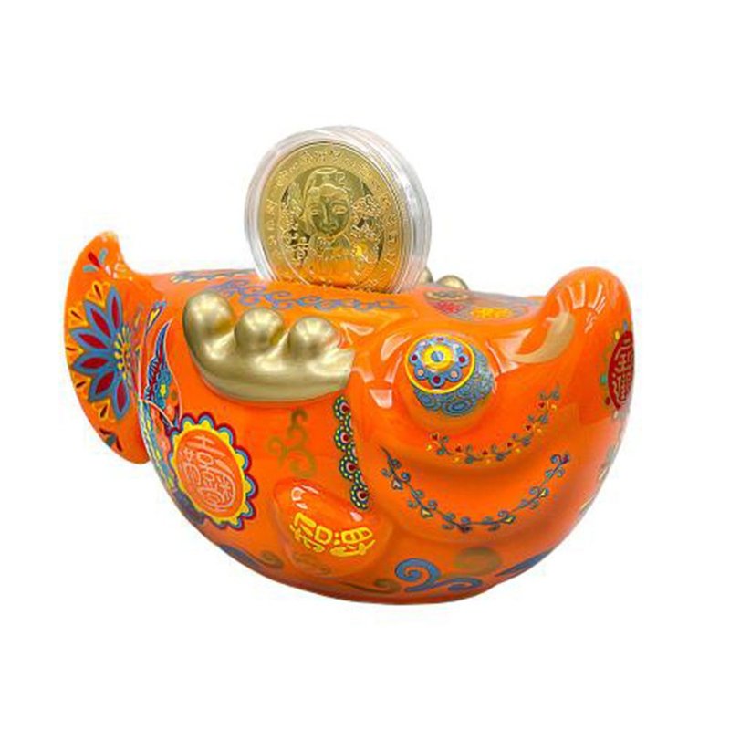 Master Hongyi Little Golden Arowana Art Gift Box-Auspicious Orange - Items for Display - Other Materials Orange