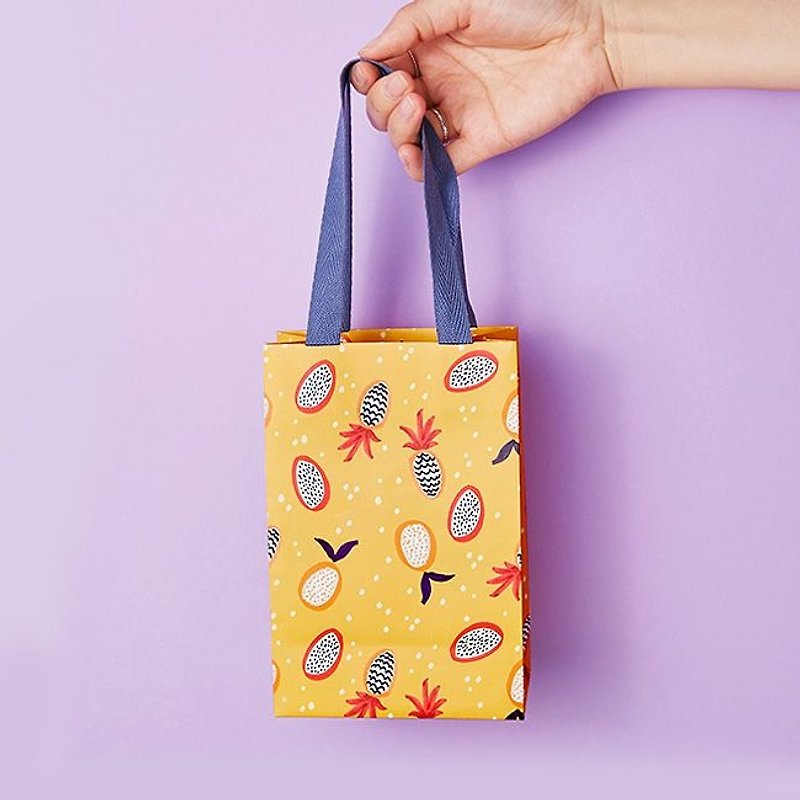 7321Design - Thick pound paper shopping gift bag S-BBH pineapple, 73D88933 - กล่องของขวัญ - กระดาษ สีส้ม