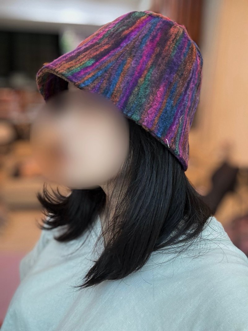 暗彩色紫造型漁夫帽-七彩絢麗帽子輕便特色春秋擋風遮陽低調帽沿 - 帽子 - 其他人造纖維 多色