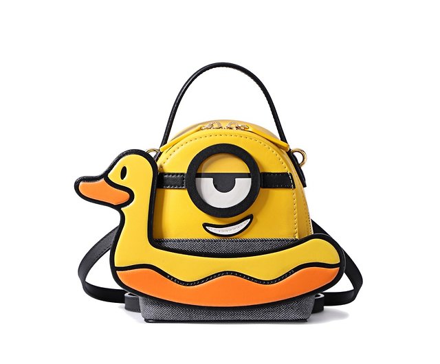 Minions Denim with Leather Backpack - Shop FION Messenger Bags & Sling Bags  - Pinkoi
