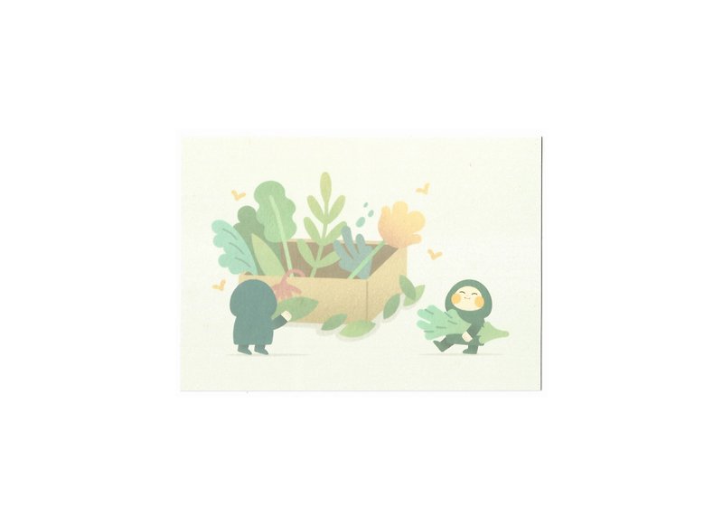 図。ポストカード。植物の宝箱 - カード・はがき - 紙 多色