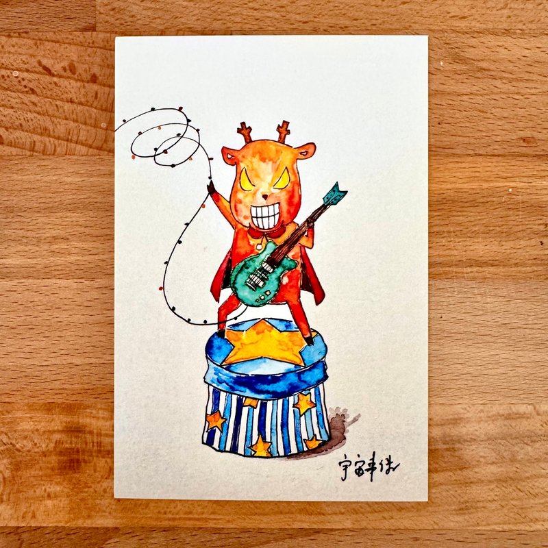搖滾麋鹿明信片 - 卡片/明信片 - 紙 