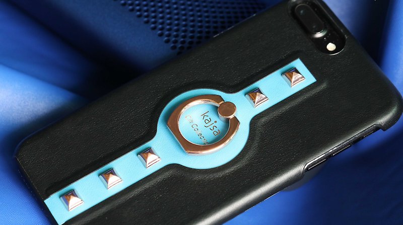 iPhone 7 / iPhone 7 plus ring buckle series single cover phone case (blue) - เคส/ซองมือถือ - หนังแท้ สีน้ำเงิน