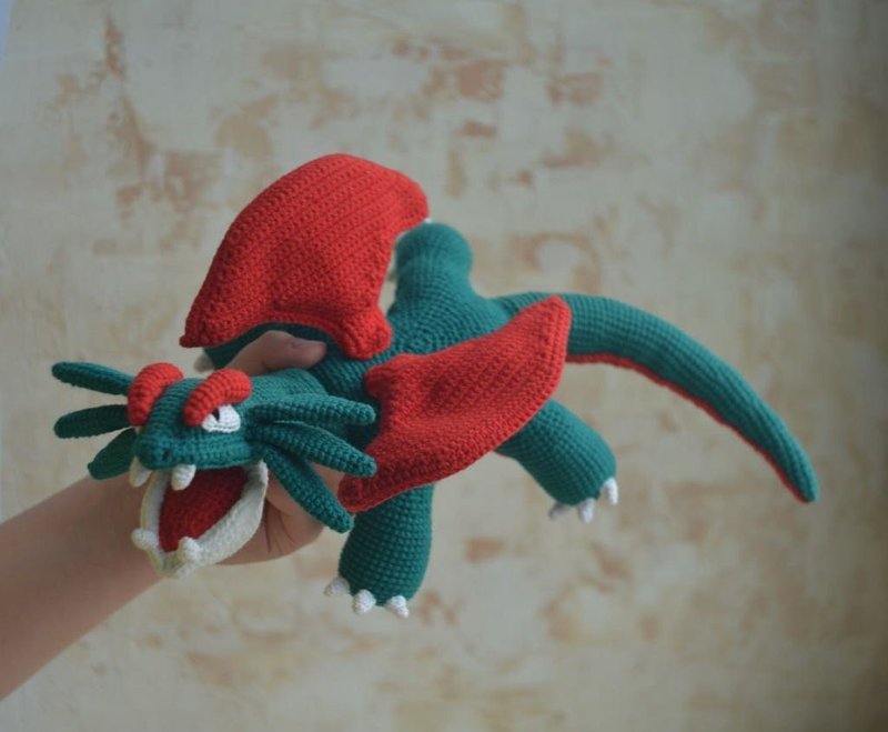 Dragon Crochet Pattern PDF – Poseable Amigurumi Tutorial – Advanced Crochet Toy - 手工藝教學/工具書 - 其他材質 