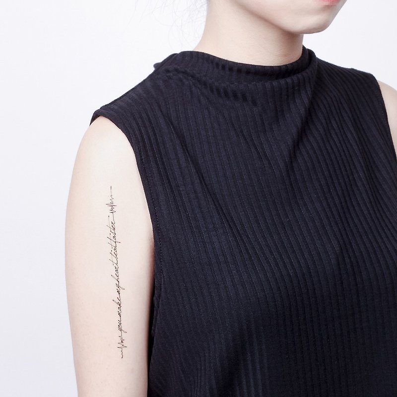 Surprise Tattoos / 心跳文字 刺青 紋身貼紙 - 紋身貼紙/刺青貼紙 - 紙 黑色