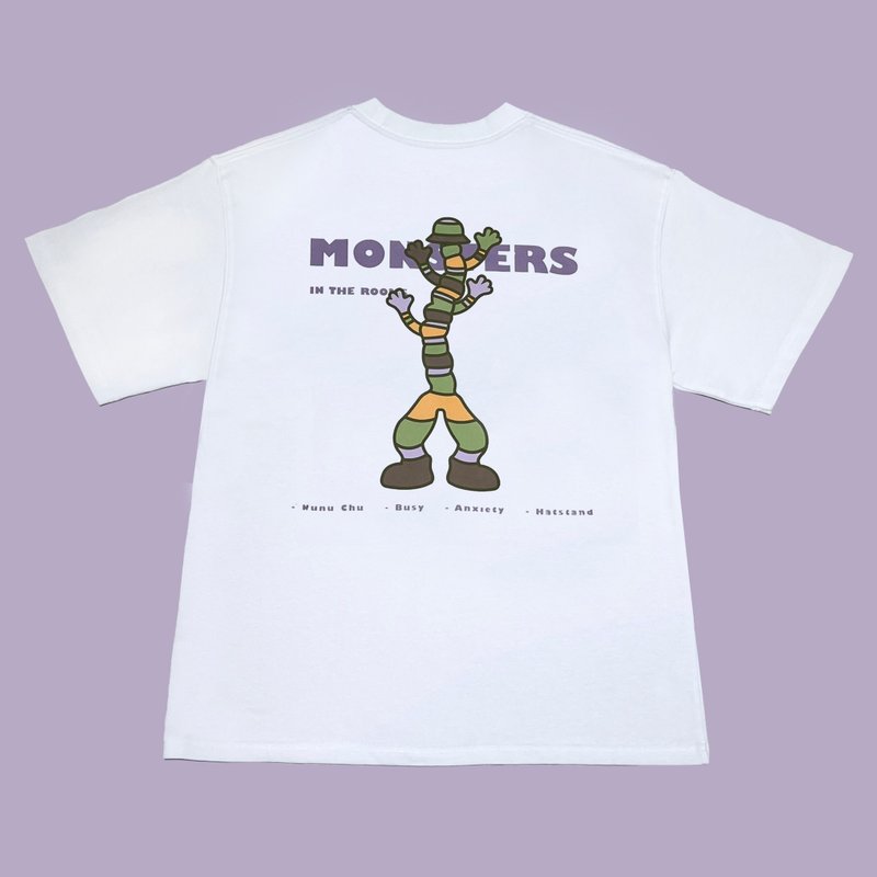 Nunu Chu Clothes Rod Monster T-shirt - Men's T-Shirts & Tops - Cotton & Hemp White