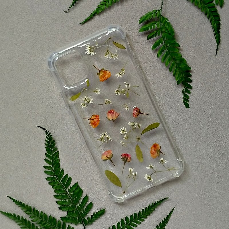 【f.phone】Embossed mobile phone case│Preserved flowers (unfading flowers)│Dried flowers - Phone Cases - Other Materials Multicolor