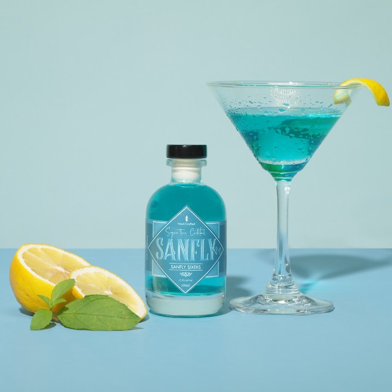 SANFLY SIXERS | 17.5% アルコール | 110 mL - お酒 - ガラス ブルー