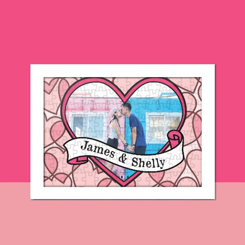 Customize puzzle-Pink Heart-tailor made puzzle - Picture Frames - Paper Pink