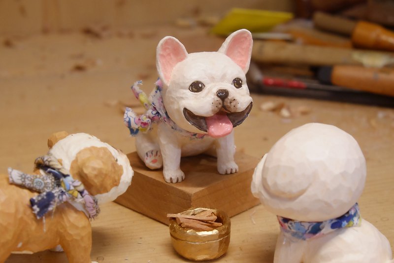 French Bulldog [Want to Pet Statue Series] - Stuffed Dolls & Figurines - Resin White