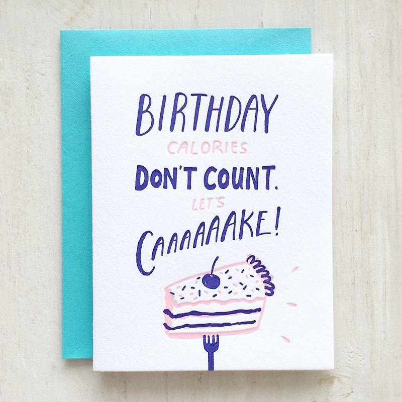 Birthday Calories Letterpress Card - Cards & Postcards - Paper 