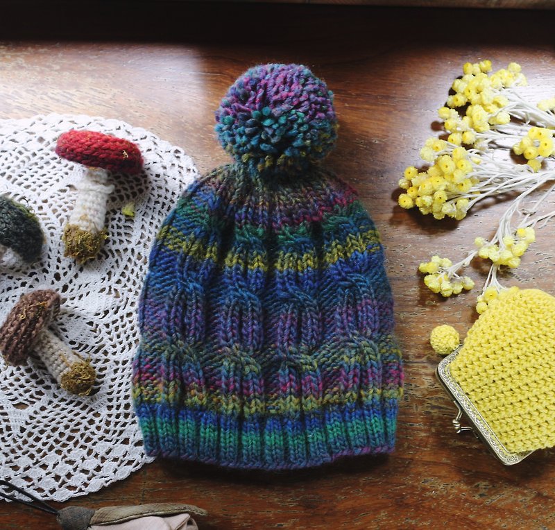 ChiChi Handmade-Thick Warmth-Chain Twist-Woolen Hat - Hats & Caps - Wool Multicolor