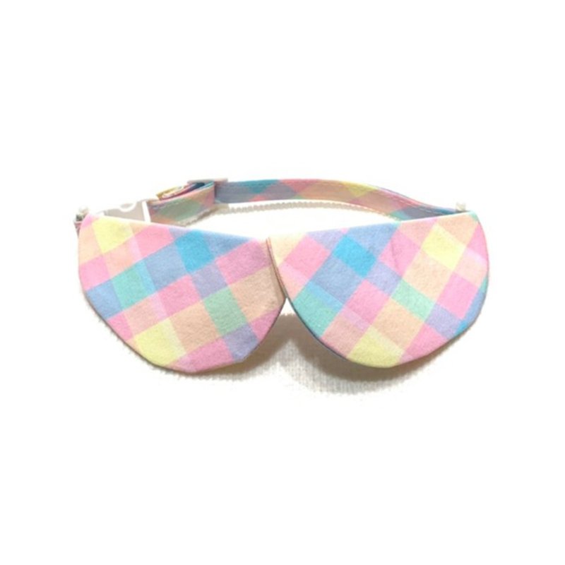 Ella Wang Design Peter Pan Collar Pet Crew Neck Collar Check - Collars & Leashes - Cotton & Hemp Pink