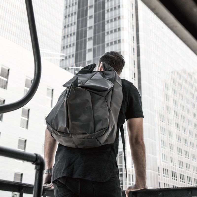 Black Camouflage Rhino (L) Backpack - Backpacks - Other Man-Made Fibers Black