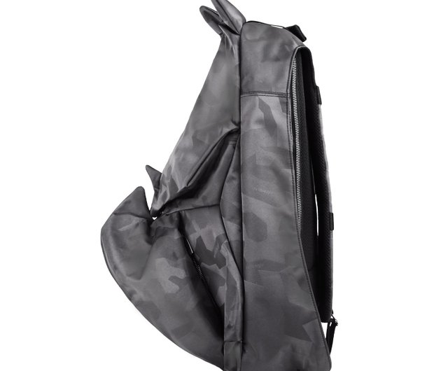 新品　未使用　ブラックカモフラライノ(L)＿バックパック ブラックリュック ORIBAGU折り紙バッグ＿ブラックカモフラライノ(L)＿バックパック