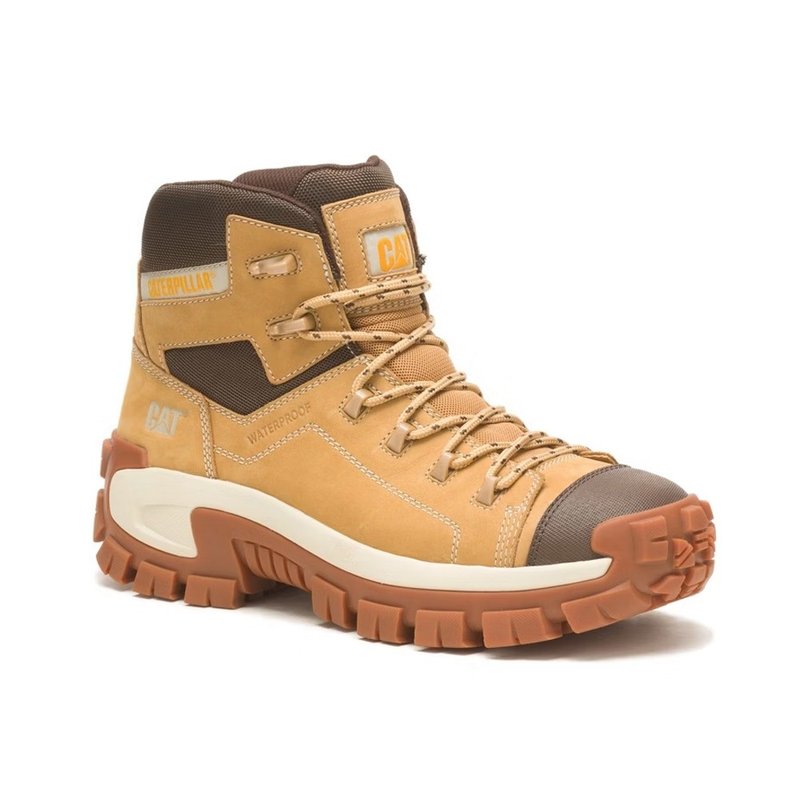 CAT INVADER HIKER WP waterproof classic yellow boots for men - yellow - รองเท้าบูธผู้ชาย - หนังแท้ 