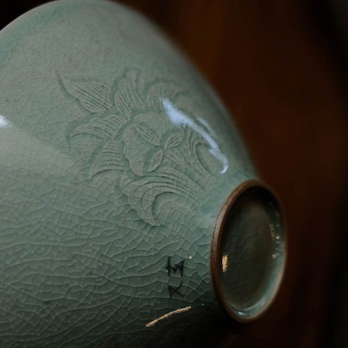 茶人嚴選】高麗青瓷茶碗又玄款李奇休造天然薌沉香檀香茶器香道具