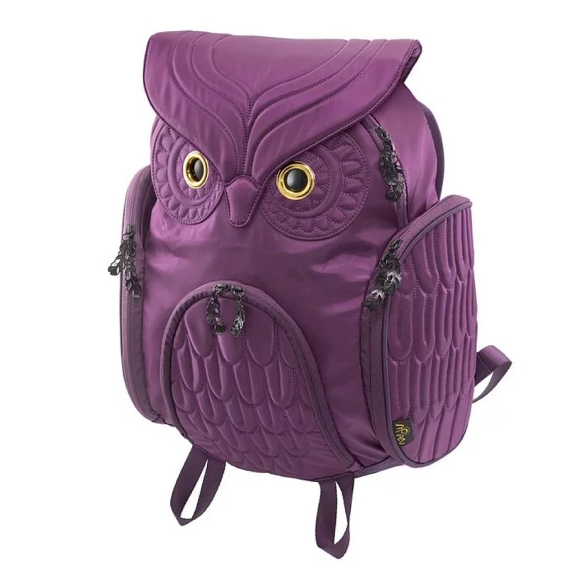 Morn Creations Genuine Classic Owl Backpack - Purple (L) - กระเป๋าเป้สะพายหลัง - วัสดุอื่นๆ สีม่วง