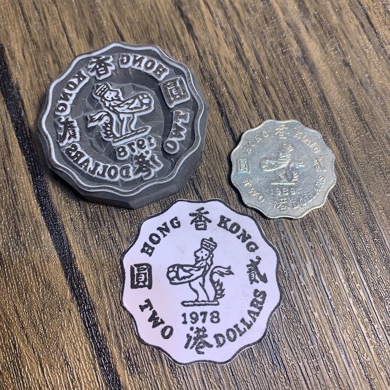 香港回憶系列 - 女皇頭硬幣橡皮印章 - 印章/印台 - 橡膠 黑色