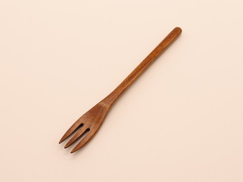 Three-pronged cake fork [wiping lacquer] - Cutlery & Flatware - Wood Brown