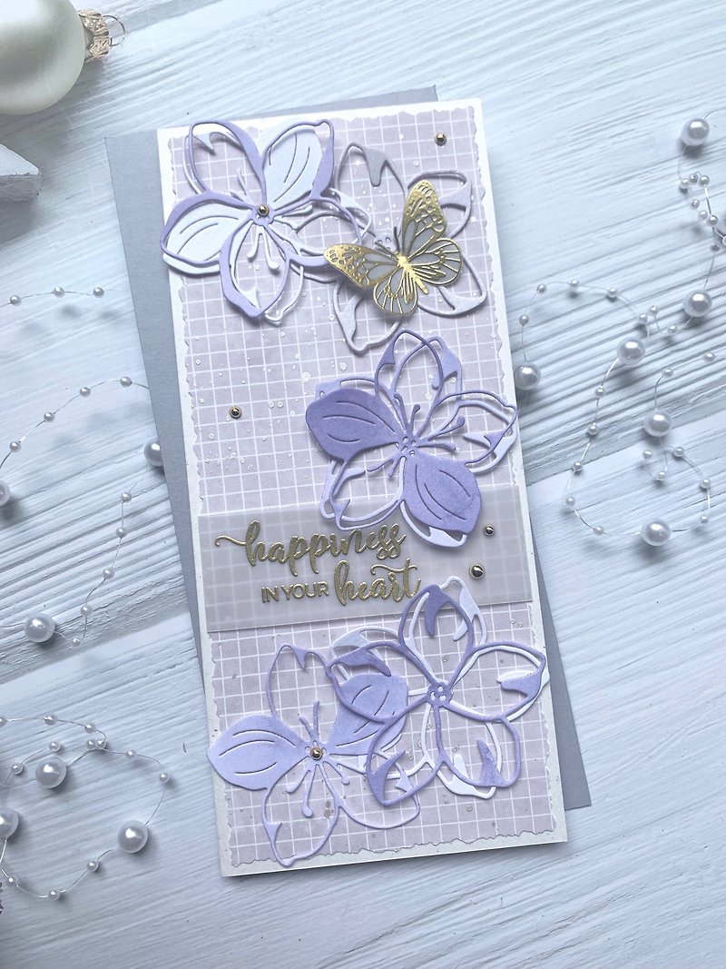 -Limited- Blessing Cards/Heart Cards/Handmade Cards/Mother's Day Cards_Purple Flowers - Cards & Postcards - Paper Purple