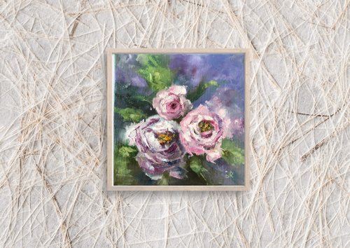 油絵　花の絵 花の油絵 オリジナルの花の絵 - ショップ ArtLolitaRos ポスター