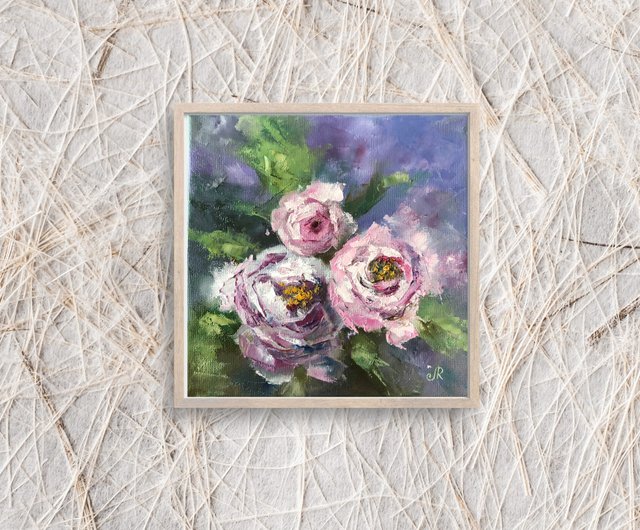 油絵　花の絵 花の油絵 オリジナルの花の絵 - ショップ ArtLolitaRos ポスター