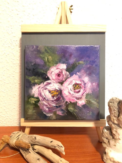 油絵 花 福沢一郎「花」油絵・6号 絵画買取・販売の小竹美術