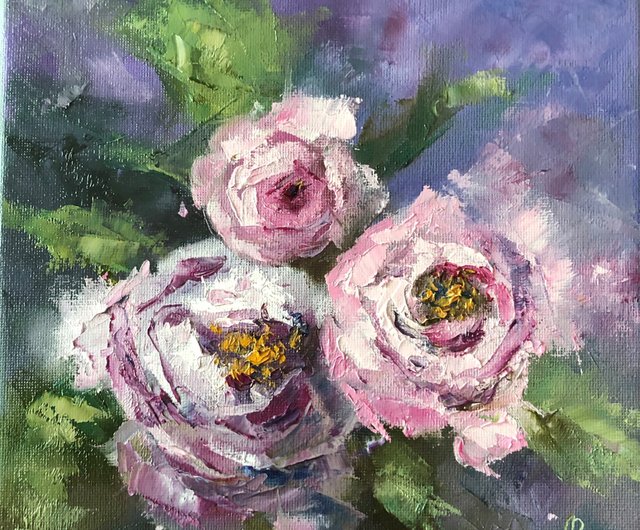 花の油絵 オリジナルの花の絵 - ショップ ArtLolitaRos ポスター・絵