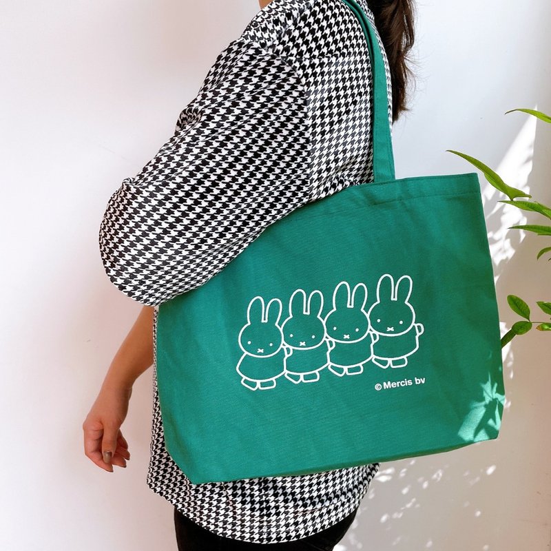 MIFFY Authorized | Japanese Tote Bag-Green - กระเป๋าแมสเซนเจอร์ - ผ้าฝ้าย/ผ้าลินิน 