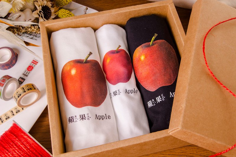 滿月禮 彌月禮 -蘋果 Apple - 滿月禮物 - 棉．麻 紅色