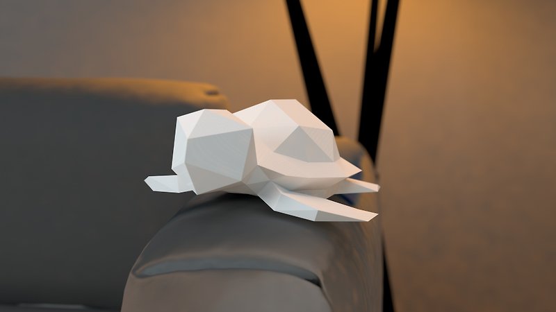 Sea turtle DIY  papercraft 3D origami decoration  ocean endangered animal - Wood, Bamboo & Paper - Paper White