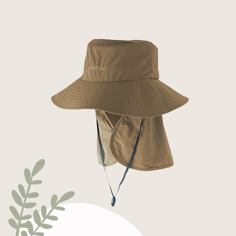 [Wildland Wilderness] Anti-UV detachable functional sun visor neutral WH1037-83 white Khaki - Hats & Caps - Polyester Khaki