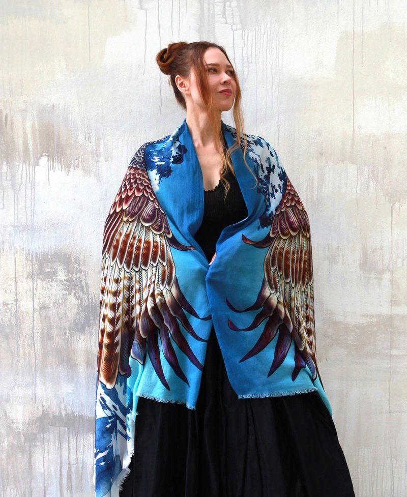 EAGLES WINGS MOUNTAIN SHAWL - 絲巾 - 棉．麻 