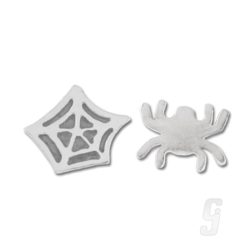 Faculty - Spider Jumping Spider Web - Earrings & Clip-ons - Other Metals Silver