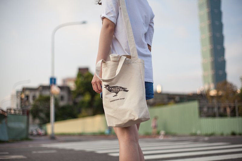 Deerhorn design / 鹿角 肉食動物 帆布包 肩背 手提 側背 - 側背包/斜孭袋 - 其他材質 白色