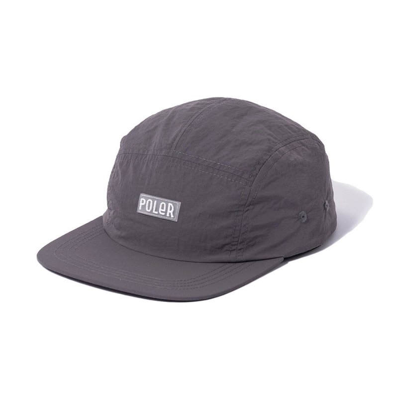 Japan limited POLER FURRY FONT NYLON 5P CAP five-piece nylon cap/grey - หมวก - ไนลอน สีเทา