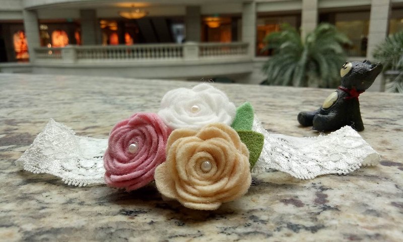 [Dry rose milk tea] baby hair band full moon salivation - Baby Hats & Headbands - Other Materials 