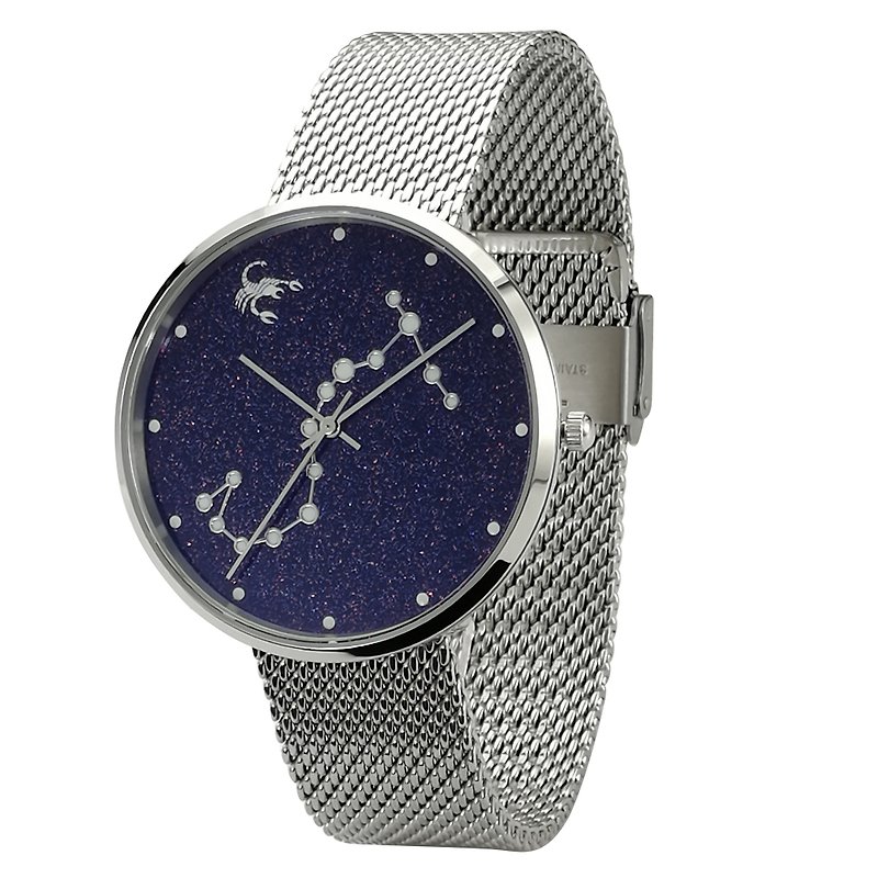 12 星座手錶 (天蠍座) 夜光 全球免運 - 男裝錶/中性錶 - 不鏽鋼 藍色