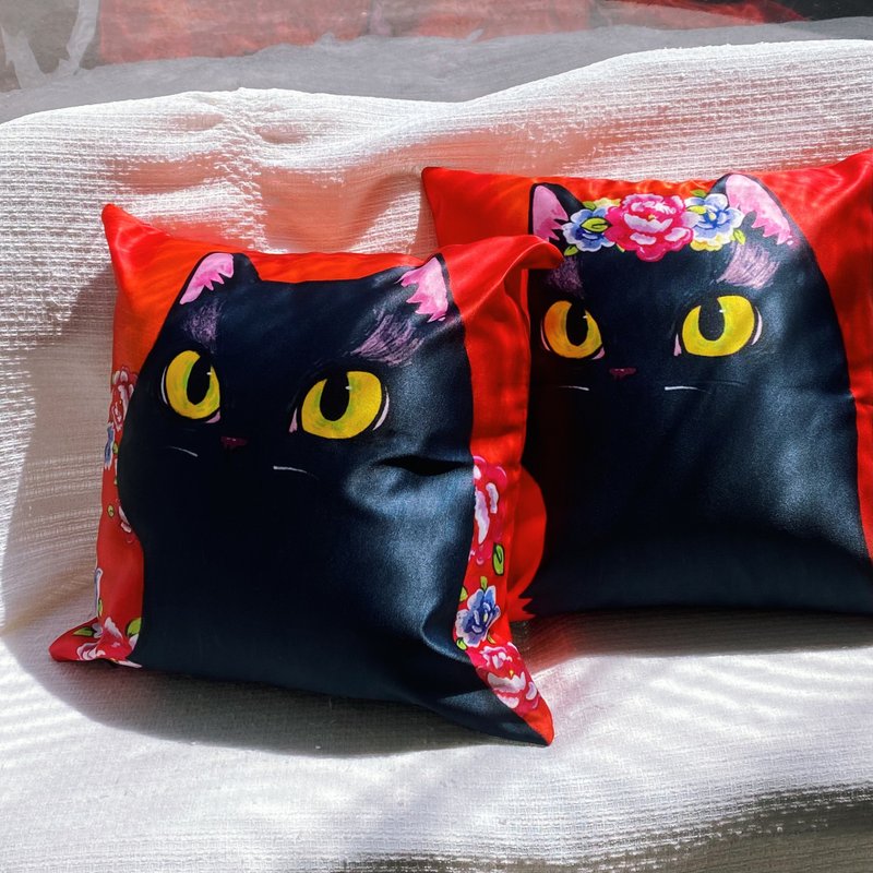 black cat pillow - หมอน - ไฟเบอร์อื่นๆ 