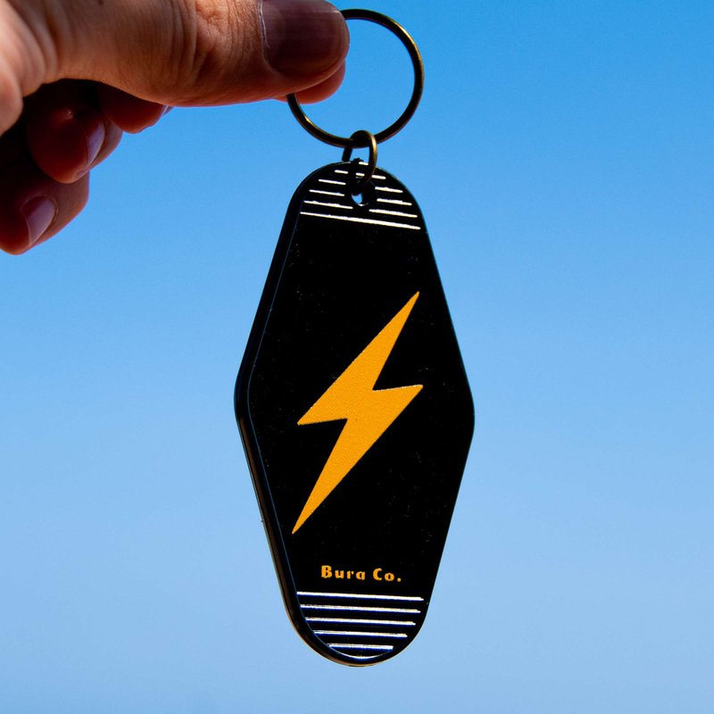 BURA Lightning Hotel Keyring - Keychains - Plastic Black