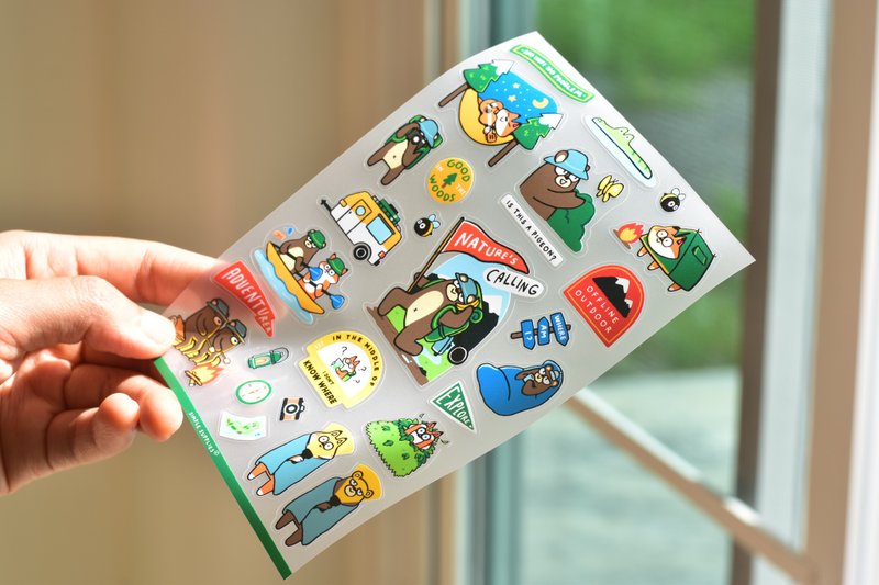 Nature's Calling Removable Clear Stickers - 貼紙 - 防水材質 綠色