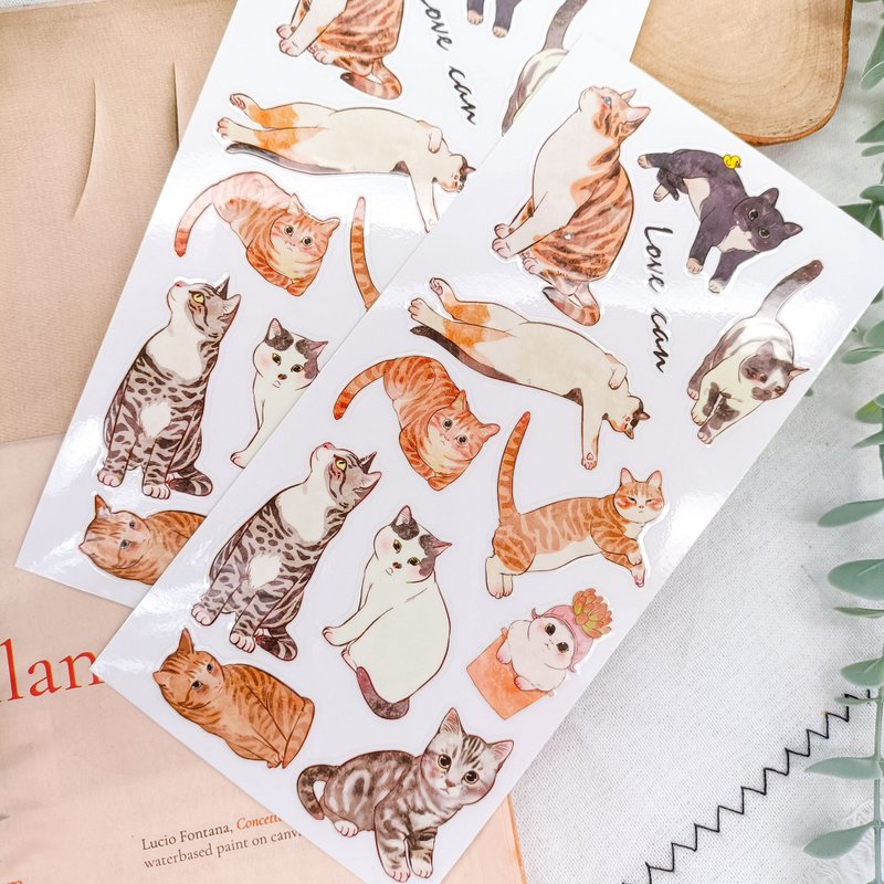 003 可愛貓咪Cute Cat / 轉印貼紙Transfer Stickers - 貼紙 - 塑膠 多色