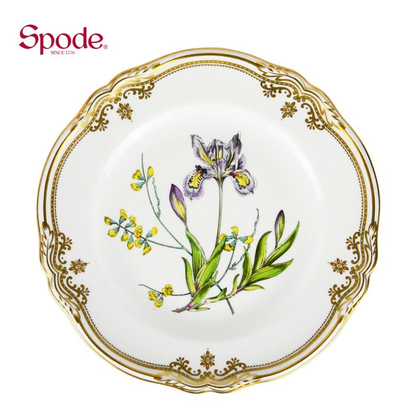 英國Spode-Stafford Flowers斯塔福之花系列-23.5cm盤 - 盤子/餐盤/盤架 - 瓷 白色