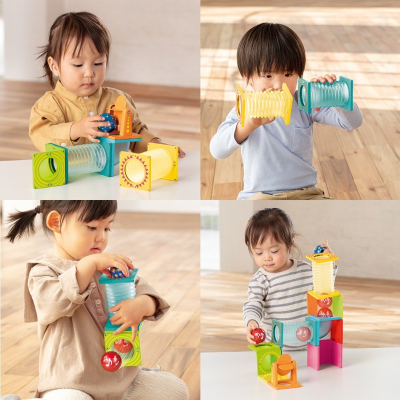 Educational magnetic building blocks BASIC series-rolling ball slide set (2023)/STEAM/magnetic sheets/children's toys - ของเล่นเด็ก - วัสดุอื่นๆ หลากหลายสี