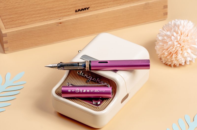 LAMY pen + pen bag gift box / AL star star series - purple flame red Let'go limited edition - ปากกาหมึกซึม - อลูมิเนียมอัลลอยด์ สึชมพู